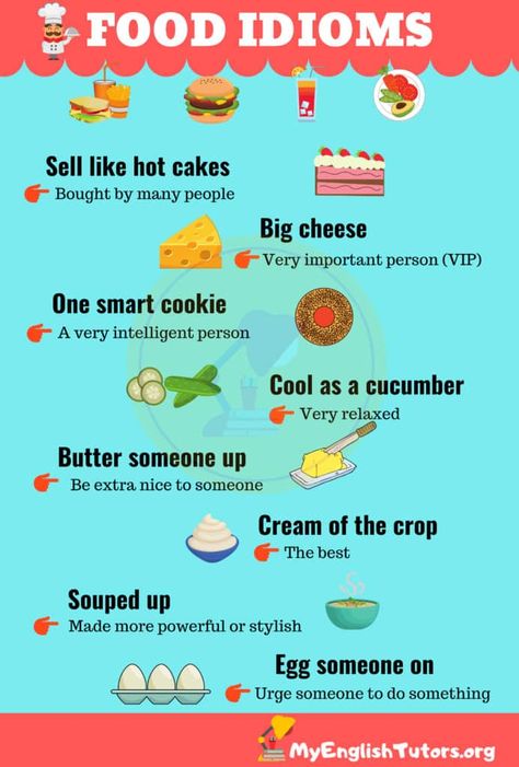 10 FOOD Idioms and Their Meaning You Need to Know! - My English Tutors Idioms And Phrases With Meaning, Food Idioms, Idioms Activities, Tatabahasa Inggeris, English Collocations, Very Important Person, English Phrases Idioms, Idioms And Phrases, Essay Writing Skills