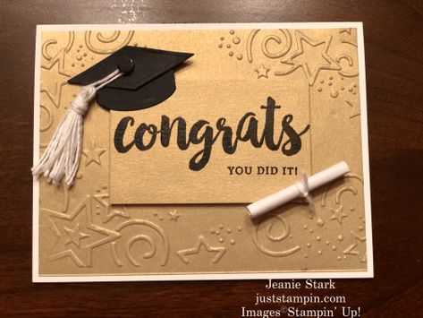 A Graduation Card for Ariane | Just Stampin' Easy Diy Graduation Cards, Stampinup Graduation Cards, Stampin Up Graduation Cards 2023, Graduation Cards Handmade Diy, Graduation Card Ideas Homemade, College Graduation Cards, Graduation Card Diy, Graduation Cards Diy, Cards For Graduation