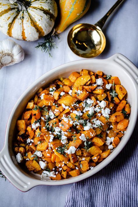 Butternut Squash Goats Cheese, Veggies With Goat Cheese, Butternut Squash Christmas Recipes, Butternut Squash Recipes Goat Cheese, Roasted Butternut Squash With Goat Cheese, Butternut Goat Cheese, Christmas Squash Side Dishes, Goat Cheese Butternut Squash, Butternut Squash Side Dish Thanksgiving