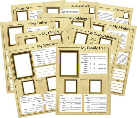 Genealogy Printables, Genealogy Projects, Family Tree Album, Genealogy Binder, Family Tree Forms, Genealogy Templates, Genealogy Notebook, Ancestry Chart, Family History Organization