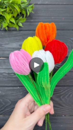 18K views · 437 reactions | How to make Tulip from Chenille Stems 🌷 Pipe Cleaner Flowers #diy #craftideas #gift #giftideas #tutorial #fyp | VIKI Studio DIY | VIKI Studio DIY · Original audio Flowers From Pipe Cleaners, Chenille Stem Crafts, Clean Flowers, Pipe Cleaner Flowers, Piping Flowers, Diy Pipe, Studio Diy, Plastic Spoons, Diy Mothers Day Gifts