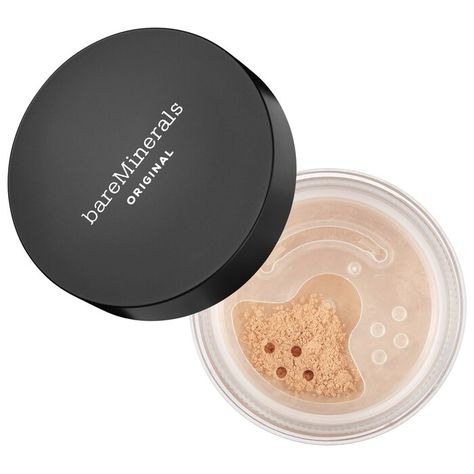 Original Loose Powder Mineral Foundation SPF 15 - bareMinerals | Sephora Bare Minerals Powder Foundation, Bare Minerals Powder, Talc Free Powder, Laura Mercier Tinted Moisturizer, Mineral Foundation, Bare Minerals, Natural Moisturizer, Matte Foundation, Cruelty Free Makeup