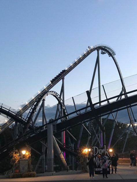 Hershey Park Roller Coasters, Hershey Park Aesthetic, Hershey Park Pennsylvania, Coaster Aesthetic, Hershey Park, 2024 Moodboard, Cedar Point, Roller Coasters, Outdoor Movie