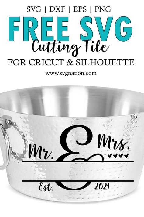 Mr And Mrs Svg Free, Free Wedding Svg Files For Cricut, Cricut Printables, Mr And Mrs Svg, Free Svg Downloads, Freebie Svg, Cricut Wedding, Wedding Svg, Monogram Alphabet