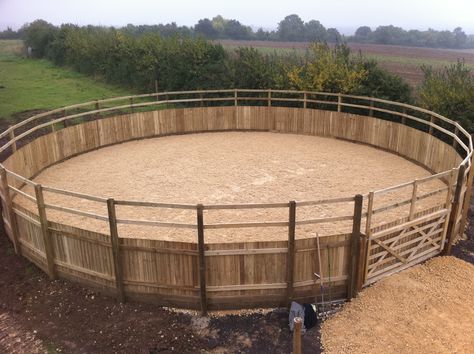 Horse Round Pen Ideas, Horse Round Pen, Round Pens For Horses, Dream Barn Stables, Horse Pens, Horse Tack Rooms, Equestrian Barns, Horse Farm Ideas, Horse Paddock