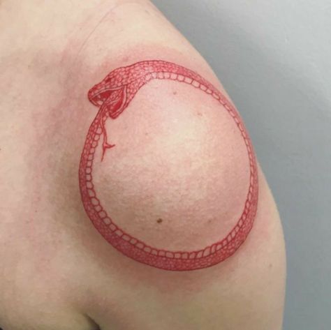 Abstract Tattoo Ideas, Ouroboros Tattoo, Abstract Tattoos, Tattoo Mini, Red Ink Tattoos, 1 Tattoo, Real Tattoo, Snake Tattoo, Abstract Tattoo