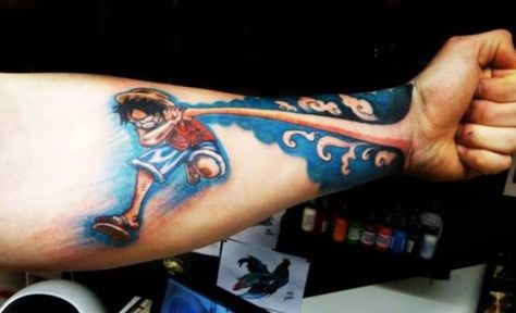 Popeye and “One Piece”: Two Tattoos, One Idea | Cartoon Brew Fist Tattoo, Tato 3d, Tatoo 3d, Tato Paha, Gamer Tattoos, Clever Tattoos, One Piece Tattoos, Tato Lengan, Pieces Tattoo