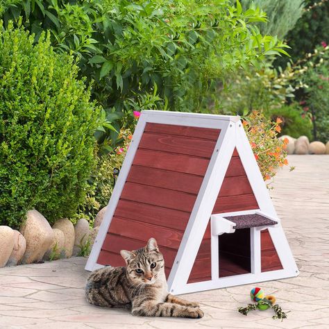 Outdoor Cat House Diy, Cat Condo Diy, Cat House Outdoor, Heated Cat House, Outdoor Cat Shelter, Wooden Cat House, Cat Houses Indoor, Outdoor Dog House, Cat Houses