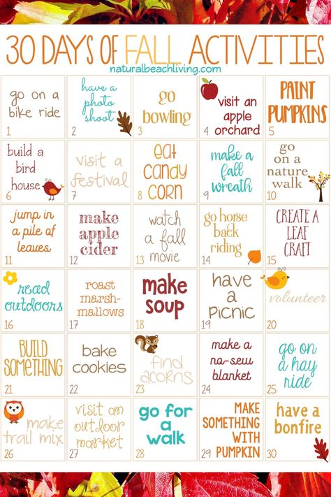 30 Days of Fall Activities for the Whole Family, Fall Activities for Kids, Fall Activities for Adults, Fall Bucket List, Free Printable, Fall ideas, Autumn Fall Bucket List Printable, Fall Activities For Kids, Free Family Printables, Herbst Bucket List, Fun Fall Activities, Autumn Activities For Kids, Fall Bucket List, Activities For Adults, Fall Activities