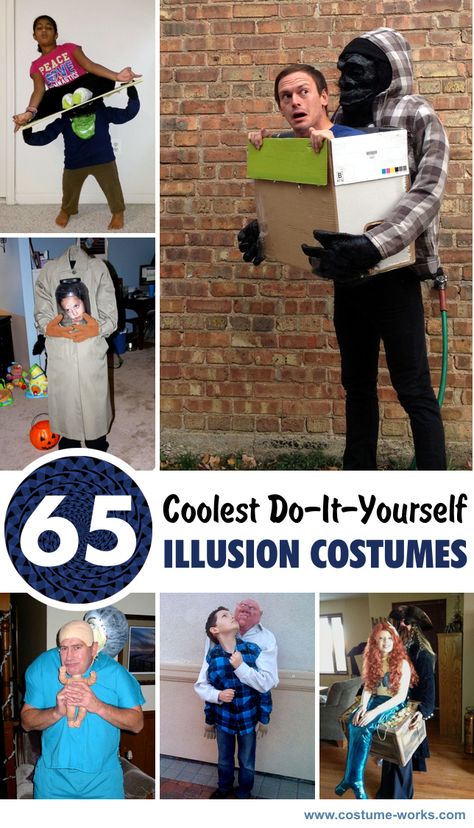 DIY Illusion Halloween Costume Ideas Illusion Halloween Costumes, Halloween Diy Costume, Illusion Costumes, Diy Fantasia, Kostum Halloween, Halloween Infantil, Costumes For Adults, Halloween Decor Diy, Halloween House Party