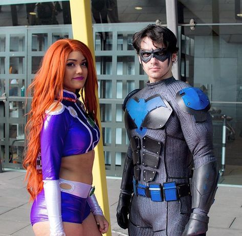 Madison J 🦄 on Instagram: “Starfire booty > Nightwing booty 🤭 That sneaky PAX tag though 😅 Nightwing: @the_man_of_silva 📸: @craigbrownart • • • • • • • • • • • • •…” Starfire Nightwing Costume, Robin And Starfire Couples Costume, Star Fire And Nightwing Costume, Nightwing And Starfire Costume, Night Wing And Starfire Costume, Star Fire And Robin Costume, Starfire And Nightwing Costume, Starfire And Robin Costume, Nightwing And Starfire Halloween