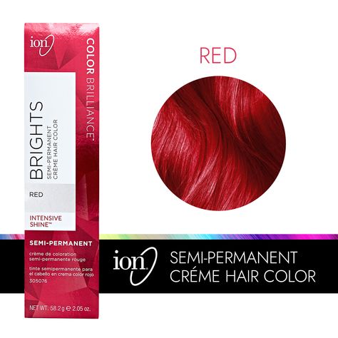 Ion Hair Color Chart, Best Red Hair Dye, Bright Red Hair Dye, Ion Hair Colors, Healthy Hair Colors, Ion Color Brilliance, Hair Color Red, Diy Hair Dye, Hair Colour Design