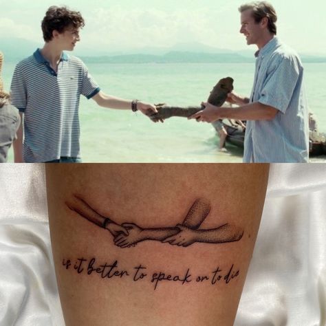 Speak Now Inspired Tattoos, The Night We Met Tattoo Ideas, Beautiful Boy Tattoo Movie, Timothee Chalamet Tattoo Ideas, Call Me By Your Name Nails, Movie Related Tattoos, Film Inspired Tattoos, Turtles All The Way Down Tattoo, Tattoo Movie Inspired