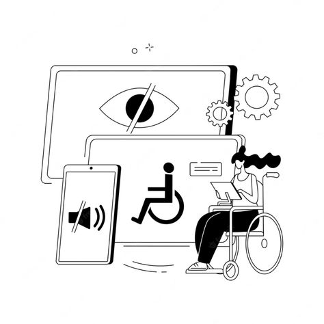 Humans And Technology Illustration, Accessibility Illustration, People Using Technology, Educational Podcasts, Bubble Diagram, Web Accessibility, Technology Illustration, Human Relations, Abstract Concept