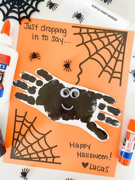 Spider Handprint Craft, Halloween Handprint Crafts, Halloween Handprint, Halloween Crafts Preschool, Infant Classroom, Spider Crafts, Halloween Crafts For Toddlers, October Crafts, Baby Art Projects