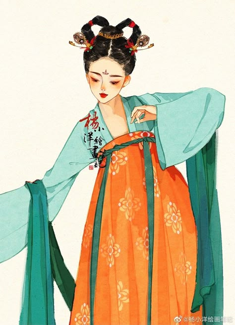 Chinese Traditional Dress Drawing, Hanfu Art, Art Folio, Art Chinois, Hanfu Traditional, Chinese Art Painting, Digital Art Beginner, Tang Dynasty, Anime Child