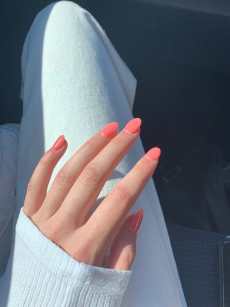 Salmon Nail Color, Salmon Nails, Solid Color Nails, Pink Skin, Summer Nails Colors, Salmon Color, Nails Inspo, Nail Tech, Clean Beauty