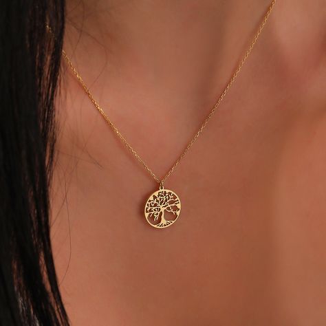 Buy 14K Solid Gold Tree of Life Necklace for Women, Family Tree Pendant ,minimalist Easter Jewelry ,mother's Day Gift, Hand Crafted Jewelry Gift Online in India - Etsy Gold Tree Of Life, Pendant Minimalist, Easter Jewelry, Tree Of Life Jewelry, Gold Tree, Tree Of Life Necklace, Tree Pendant, Hand Crafted Jewelry, Celtic Jewelry