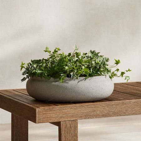 Ronan Bowl Planter | west elm Canada Modern Planters Outdoor, Rectangle Planters, Bowl Planter, Trough Planters, Patio Planters, Planter Table, Indoor Outdoor Planter, Terracotta Planter, Modern Planters