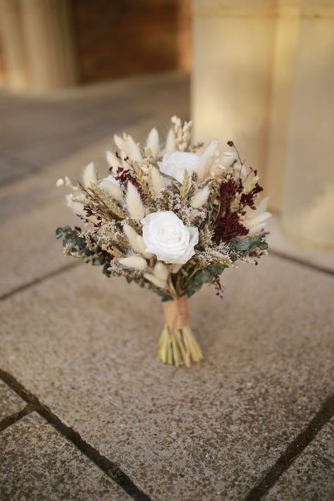 Desert Rose Bouquet, Burgundy Bridal Bouquet, Boho Bridal Bouquet, Burgundy Bouquet, Autumnal Wedding, Fall Bridesmaids, Fall Flower Arrangements, Wedding Bouquets Bride, Rustic Bouquet