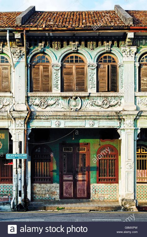 Malaysia Poster, History Of Malaysia, Architecture Photography Buildings, Penang Island, House Sketch, Colonial Architecture, Traditional Architecture, Urban Sketching, Old Building