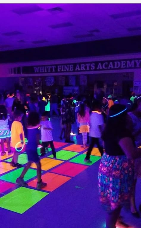 80s Theme School Dance, School Disco Ideas, Disco School Dance, Neon Dance Theme, Glow In The Dark Prom Theme, Glow In The Dark School Dance, Glow School Dance, Neon School Dance, 90s Prom Theme