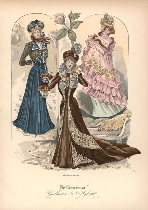 1900 1900 Fashion Plate, Fashion Printables, 1909 Fashion, Edwardian Fashion Plates, Edwardian Era Fashion, Belle Epoque Fashion, 1900 Fashion, Mode Prints, 1900s Fashion