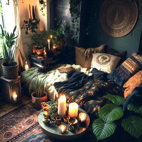 Dark Cozy Bedroom, Bedroom Ideas Romantic, Decor Ideas Bedroom, Butterfly Nails, Dark Home Decor, Romantic Bedroom, Dream Room Inspiration, Bedroom Boho, Small Room Bedroom