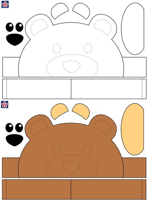 Headband Template Free Printable, Animal Headbands Craft For Kids, Dog Headband Craft, Headband Crafts For Kids, Bear Crafts For Kids, Teddy Bear Headband, Bear Crafts Preschool, Headband Template, Teddy Bear Printable