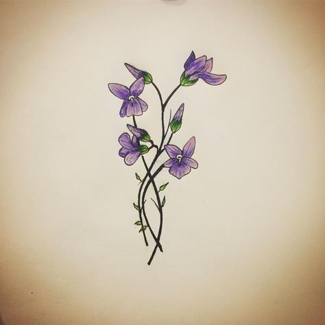 Tomorrow Tattoo, Violet Tattoos, Violet Flower Tattoos, Violet Tattoo, Side Wrist Tattoos, Cute Matching Tattoos, Tulip Tattoo, Original Tattoos, Ink Ideas