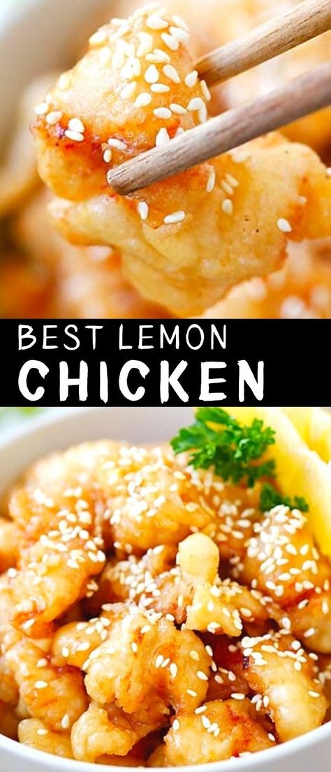 Chinese Lemon Chicken Recipe, Sticky Lemon Chicken, Lemon Sauce For Chicken, Easy Lemon Chicken Recipe, Chinese Lemon Chicken, Chicken Sauce Recipes, Honey Lemon Chicken, Chicken Crispy, Lemon Chicken Recipe