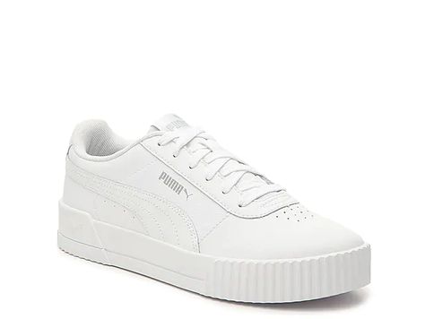 Puma Carina Sneakers, Puma Sneakers Womens, Puma White Sneakers, White Puma Shoes, Puma Shoes Women, Puma Carina, Shoes For School, Dr Shoes, White Tennis Shoes