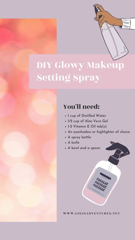 Makeup Setting Spray Alternative, Home Made Setting Spray, How To Make Your Own Setting Spray, Homemade Makeup Setting Spray, How To Make Setting Spray Diy, Making Makeup Diy, Diy Setting Spray Make Up, Makeup Spray Setting, Diy Makeup Setting Spray Recipes