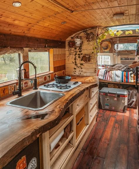 Boxcar House, Diy Camper Van, School Bus Tiny House, School Bus House, Shasta Camper, Tiny House Camper, Modern Kitchen Design White, Kitchen Design White, Bus Living