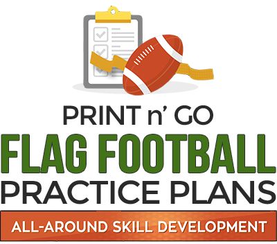 Print n Go Flag Football Practice Plans – All Around Skills — Flag Football Practice How To Coach Flag Football, Flag Football Practice Plans, Flag Football Practice Drills, Flag Football Drills For Kids, 7 On 7 Flag Football Plays, Flag Football Drills, Football Drills For Kids, Football Warm Up, Flag Football Plays