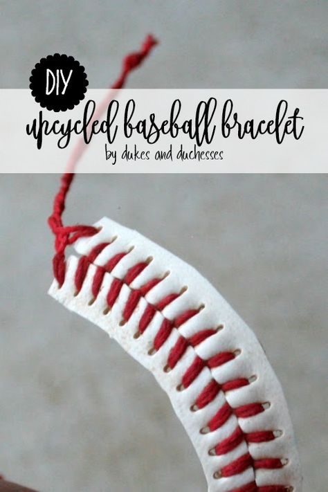 Old Softball Crafts Ideas, Diy Baseball Crafts, Baseball Crafts To Sell, Baseball Bracelet Diy, Baseball Treats, Secret Gifts, Softball Things, Easy Upcycle, Baseball Team Gift