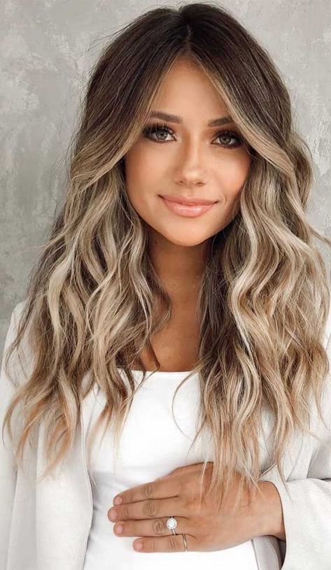 Toasted Coconut Balayage beauty can be so versatile in that you can introduce a wide variety of different shades into your hair and it... Brunette Balayage Hair, Brown Hair Balayage, Honey Hair, Balayage Hair Blonde, Blonde Hair With Highlights, Balayage Brunette, Brown Blonde Hair, Ombre Hair Color, Hair Color Balayage