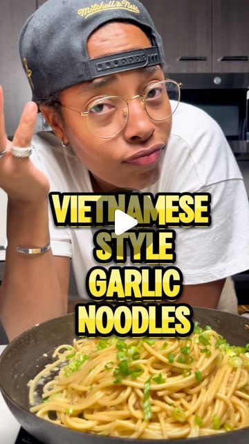 👩🏽‍🍳 Ashley on Instagram: "This prolly isn’t a good idea for me bc it’s so carby, but incredibly easy and tasty?! Sign me up. I topped it with caviar bc why not. Shoutout to @nytcooking and @kenjilopezalt for the inspiration to make a giant plate of pasta for myself. #pasta #vietnamese #garlic #dinnerideas #easyrecipe #nytimes

Ingredients! (for 2)

🤷🏽‍♀️ 2 T unsalted butter
🤷🏽‍♀️ 10 garlic cloves, minced
🤷🏽‍♀️ 2 Thai chilis, minced (optional)
🤷🏽‍♀️ 2 tsp oyster sauce
🤷🏽‍♀️ 1 tsp light soy sauce or shoyu
🤷🏽‍♀️ 1 tsp fish sauce
🤷🏽‍♀️ 1/2 pound dry spaghetti
🤷🏽‍♀️ 1/4 c grated Parmesan
🤷🏽‍♀️ thinly sliced grunions (garnish)
🤷🏽‍♀️ Caviar (super optional)

Procedure!

1. Melt butter in a large pan over medium heat. Add garlic and sweat about 2 minutes, until fragrant wit Vietnamese Spaghetti, Vietnamese Dishes, Noodle Dish, Garlic Noodles, Recipe Board, Recipe Boards, Pasta Noodles, Oyster Sauce, Noodle Dishes