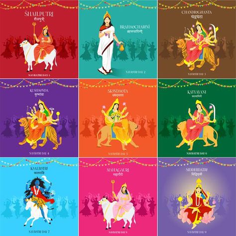 Navratri Days Color 2024, Navratri Day 1 To 9 Colors 2024, 9 Goddess Of Navratri, Navratri 9 Days Colours 2024, Navratri 9 Days Goddess, 9 Forms Of Maa Durga, Navratri Colours 2024 List, Navratri 9 Devi Images, Day 9 Navratri Goddess