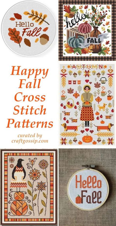 Cross Stitch Patterns to Welcome Fall – Cross-Stitch #crossstitchpatterns #cross-stitchpatterns #freecrossstitchpatterns  #crossstitchcharts #fallcrossstitchpatterns Fall Cross Stitch Patterns, Christian Cross Stitch Patterns, Free Cross Stitch Designs, Autumn Cross Stitch Patterns, Pumpkin Cross Stitch, Unique Cross Stitch, Fall Cross Stitch, Free Cross Stitch Charts, Christian Cross Stitch