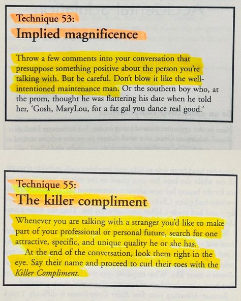 ✨Follow @booklyreads for more book recommendations and self- improvement tips. ✨Everyone wants to be liked and admired by people we meet, but we don’t know how to start the conversation with strangers. Here I am sharing 20 techniques on communication from book ‘How to talk to anyone’ ✨My second book on communication after ‘how to win friends and influence people’ by Dale Carnegie is this one. ✨I came across this book during my third year in college, and when I applied few tricks from this... How To Talk To Anyone Book, How To Talk To People, How To Talk To Anyone, Talking To Strangers, Figurative Language Posters, Book Extracts, Influence People, Be A Leader, Life Binder