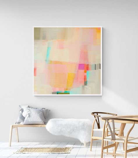 Abstract Art Pastel Colours, Pastel Abstract Art, Orange Wall Decor, Pastel Wall Decor, Abstract Painting Large, Pastel Abstract, Pastel Walls, Paintings Abstract, Orange Walls