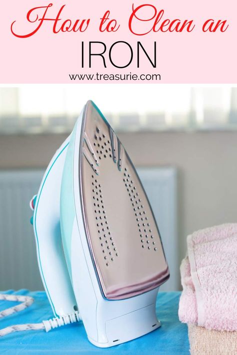 How to Clean an Iron - The Right Way | TREASURIE Cleaning Iron Plate, Clean An Iron, Organic Cleaners, Cleaning Tips Tricks, Cleaning Chart, Iron Water, Cleaning Tricks, How Do You Clean, Iron Plate