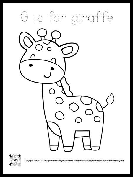 Giraffe Dot Art, G For Giraffe Craft, Letter G Coloring Page, Giraffe Coloring Pages Free Printable, G Is For, K3 Activities, Letter G Printable, G Is For Giraffe, Letter G Crafts