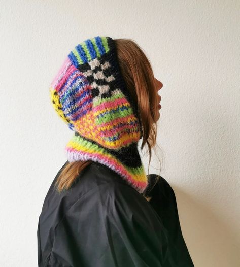 Hand Knit Balaclava, How To Knit Balaclava, Balaclava Design, Knit Balaclava, Intarsia Knitting, Knitted Balaclava, Mohair Knit, Crochet Business, Crochet Fashion Patterns