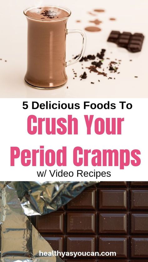 click here to learn some remedies on how to get rid of period cramps using foods that are healthy and delish. Relieve your period cramps with these recipe ideas. Period Cramps Food, Period Cramp Remedies, Get Rid Of Period Cramps, Food For Period, Bad Period Cramps, How To Stop Period, Period Cravings, Period Cramp, Cramp Remedies