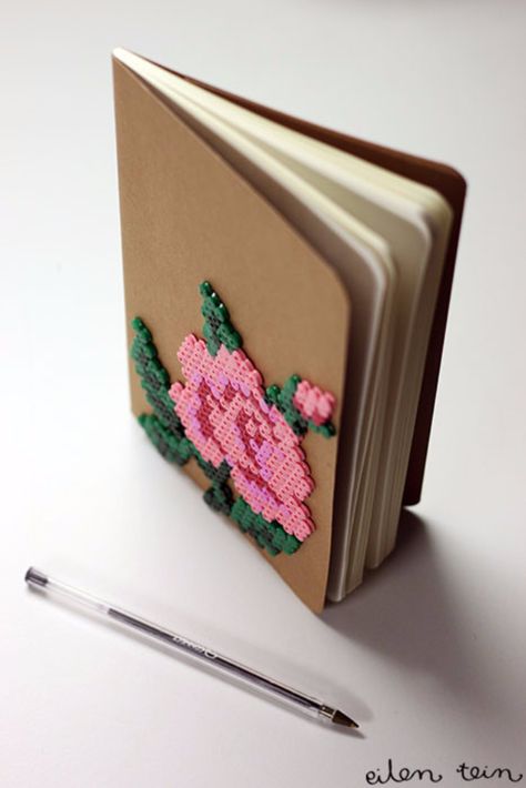 DIY Projects to Make and Sell on Etsy - Flowery Perler Notebook - Learn How To Make Money on Etsy With these Awesome, Cool and Easy Crafts and Craft Project Ideas - Cheap and Creative Crafts to Make and Sell for Etsy Shops http://diyjoy.com/crafts-to-make-and-sell-etsy Beads Art Ideas, Diy Notebooks, Perler Beads Ideas, Book Decoration, Diy Projects To Make And Sell, Bead Creations, Hama Beads Design, Hama Bead, Motifs Perler