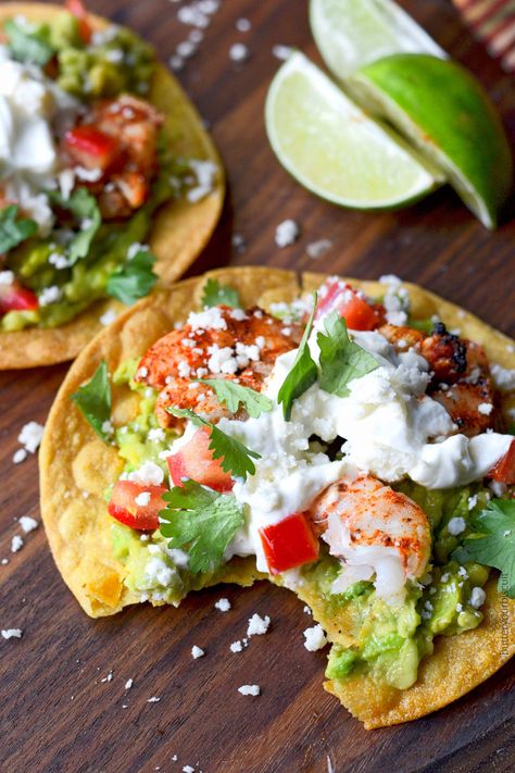 Cajun shrimp avocado tostadas Shrimp Avocado Recipes, Tostadas Recipes, Avocado Tostadas, Shrimp Tostadas, New Recipes For Dinner, Amazing Meals, Shrimp Avocado, Shrimp Recipes For Dinner, Easy Chicken Dinner Recipes