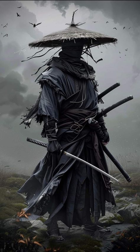 Guerriero Samurai, Japanese Art Samurai, Warrior Concept Art, Samurai Wallpaper, Image Moto, Warriors Wallpaper, Dark Fantasy Artwork, Samurai Artwork, Japanese Warrior