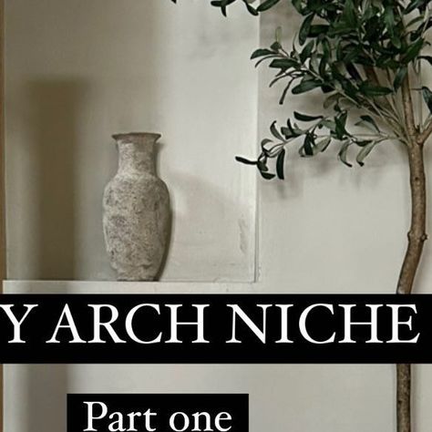 Abbey Brown - DIY | Reno | Upcycles | Styling on Instagram: "DIY ARCH NICHE part one… Does anyone else have one of these random alcoves? It has always been such a wasted space! We think it used to be a window to the kitchen. So I’ve finally decided to make it a feature of our hallway and create and arch with some floating wooden shelves that actually stands out rather than just a cut out in the wall! It needs to dry for a few days and then the next step is to either continue filling or pla Floating Wooden Shelves, Diy Arch, Wall Niche, Hallway Design, Instagram Diy, The Next Step, Hacks Diy, Next Step, Wooden Shelves